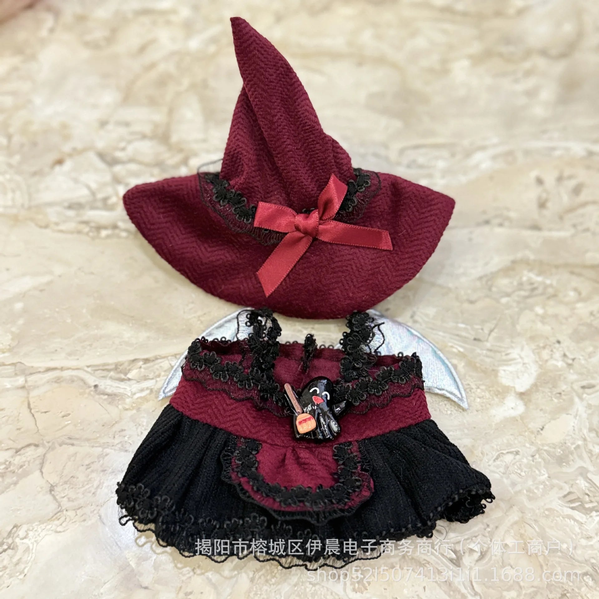 For 17cm Labubu V3 Doll Clothes Halloween Clothes Set Cute Pumpkin Dress with Hat Outfit Accessories Labubu Ropa