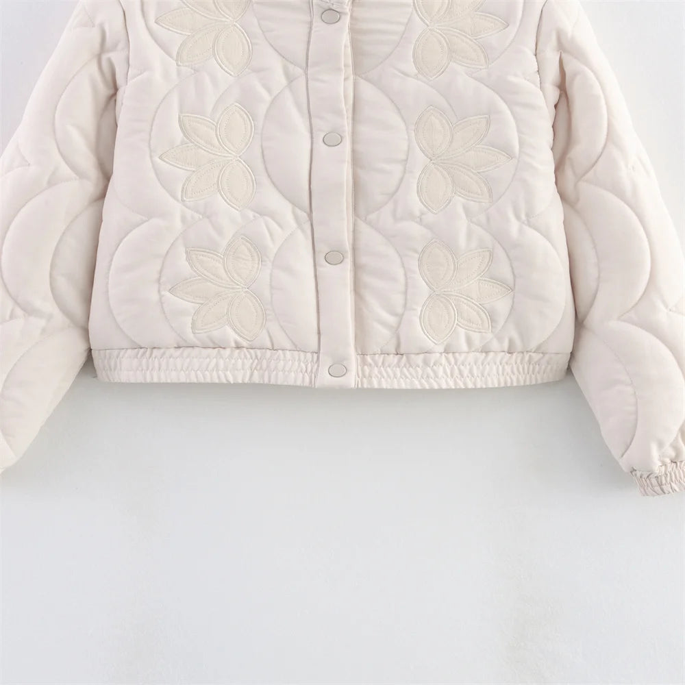 Autumn new women's clothing fashion, personality, versatile, casual positioning, quilted cotton embroidered cotton coat jacket