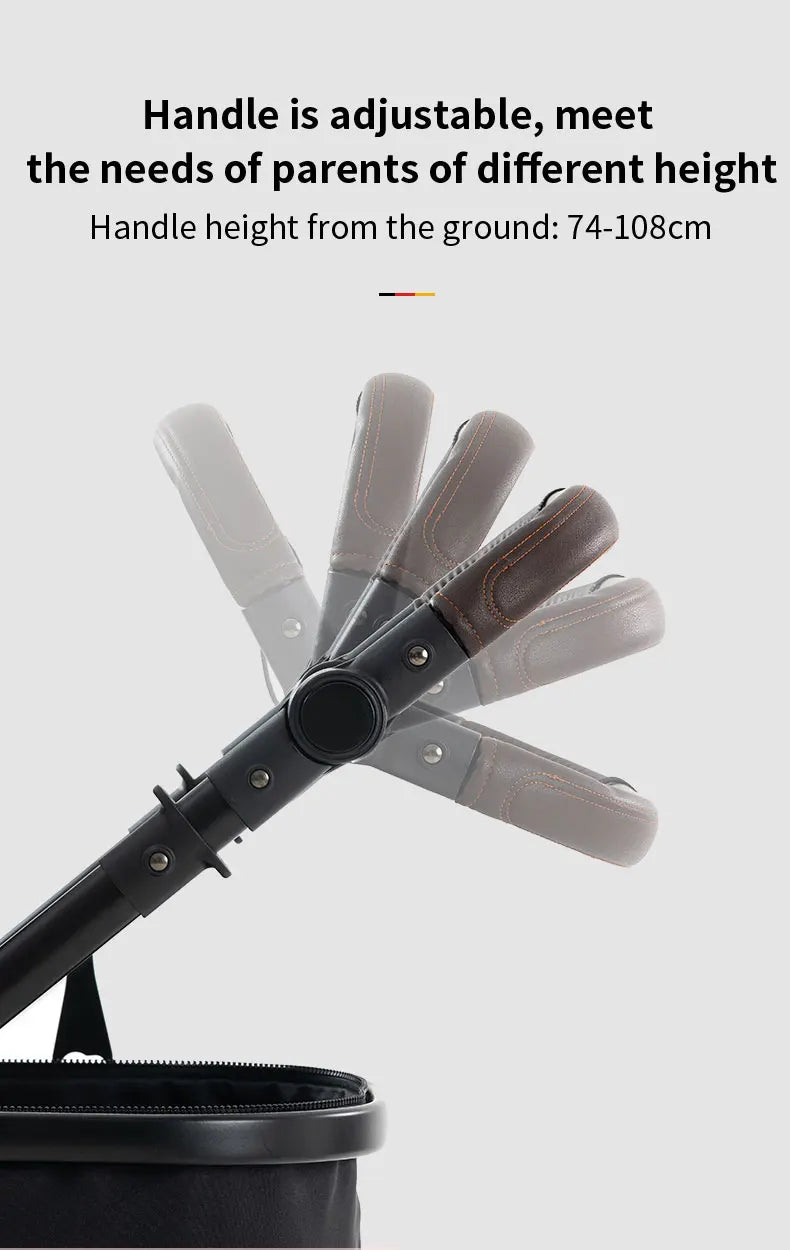 New Luxury Baby Stroller 3 in 1 Portable Travel Baby Carriage Fold Pram High Landscape Aluminum Frame Newborn Infant Stroller