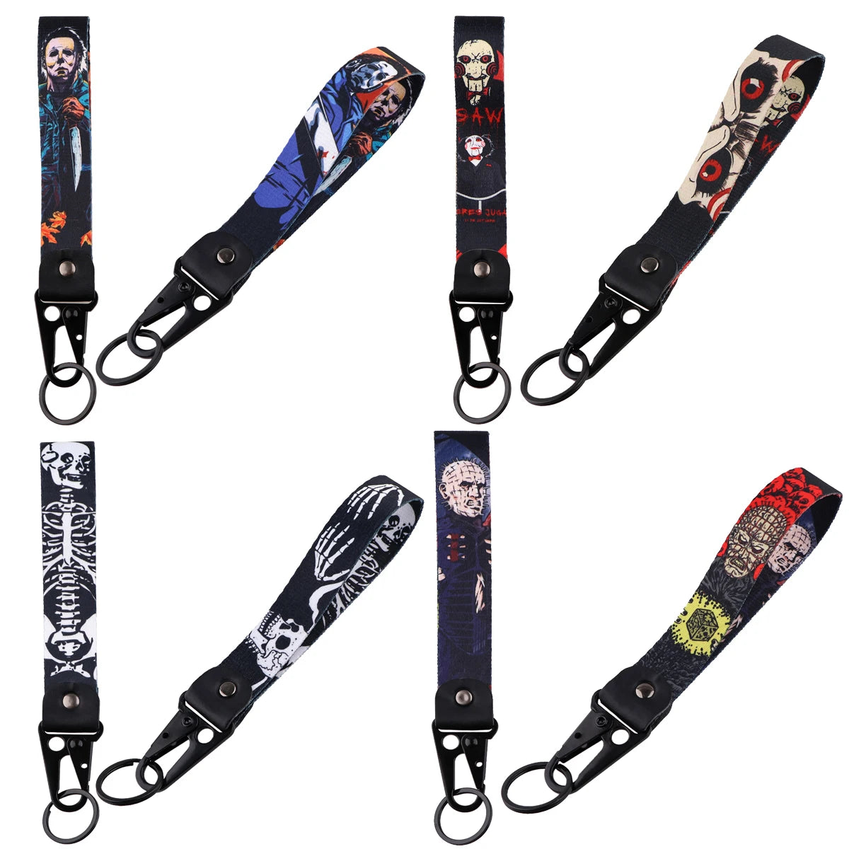 Horror Movie Car Keychain Key Tag Lanyard Motorcycle Keyring Key Holder Fashion Jewelry Accessories Halloween Gift