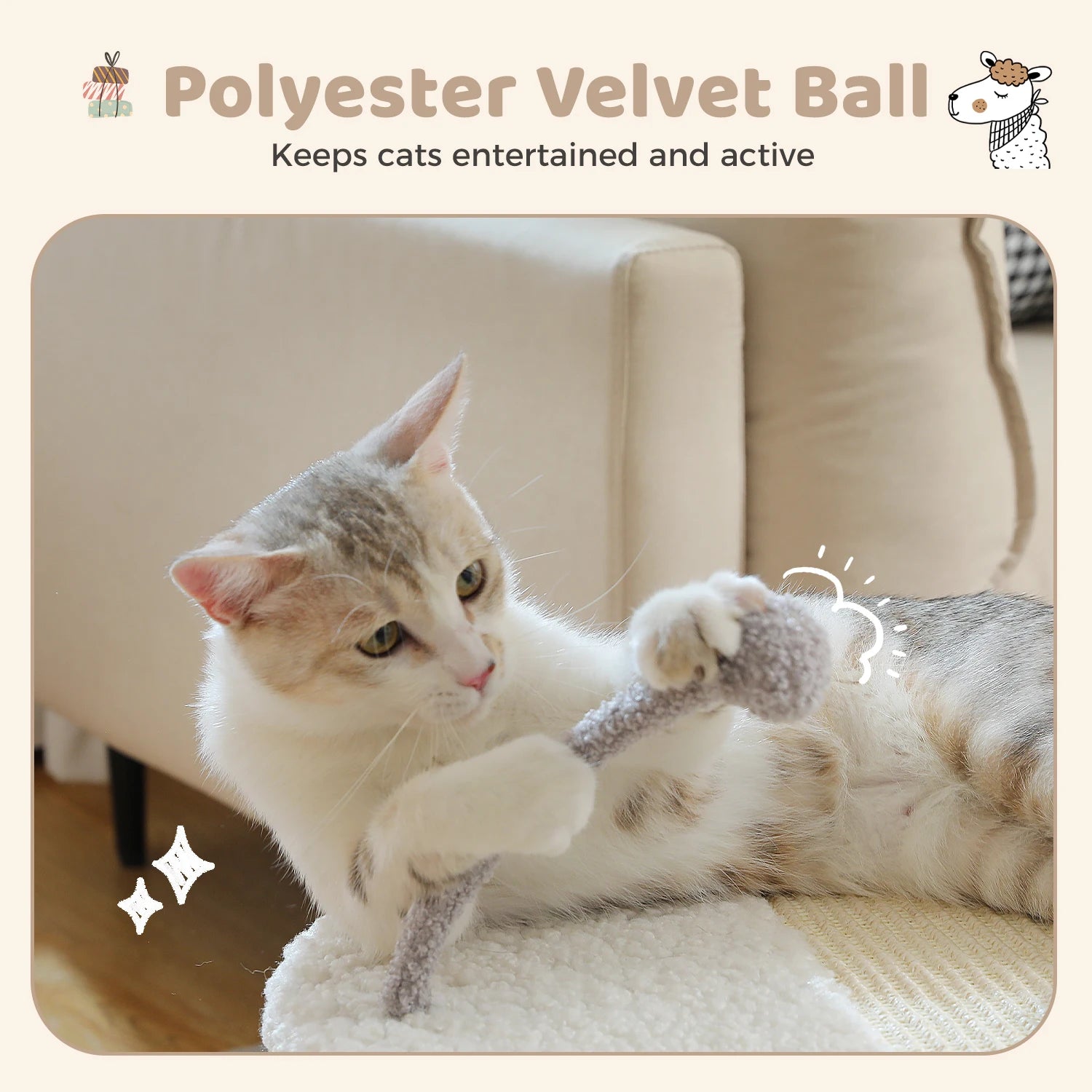 Cat Scratching Post with Spring Ball, Tall Cat Scratcher for Indoor Cats, Sisal Cat Scratch Post with Hanging Ball, Kitten Toys