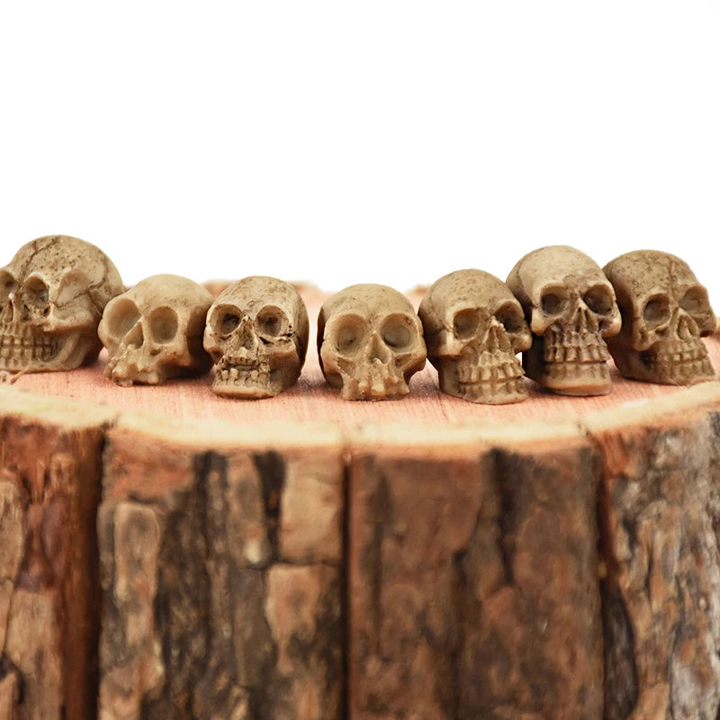 10/20pcs Halloween Skull Heads Scary Prank Props Small Resin Skeleton Ornament Halloween Party Haunted House Horror Decorations