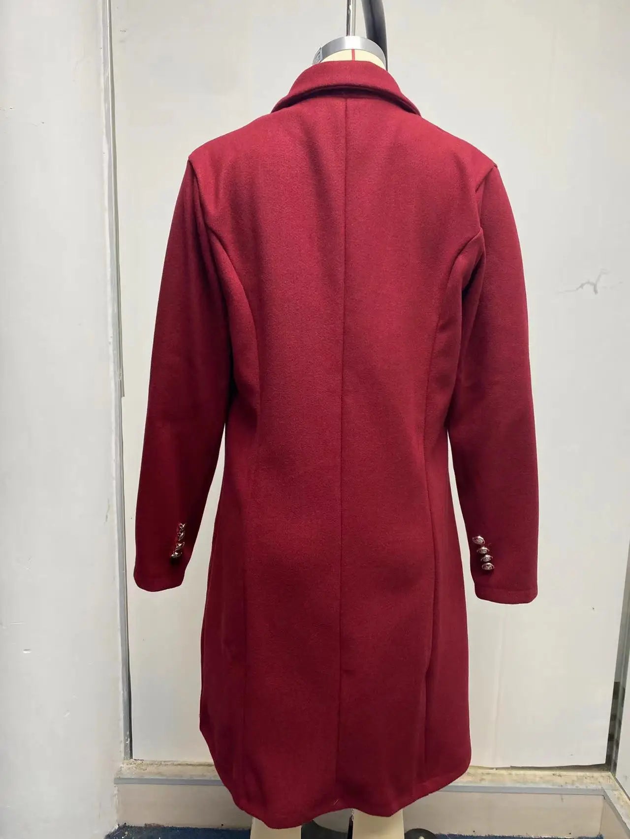 Autumn and Winter Women's Wear Versatile New Europe and America Autumn and Winter Long sleeved Double breasted Woolen Coat Coat