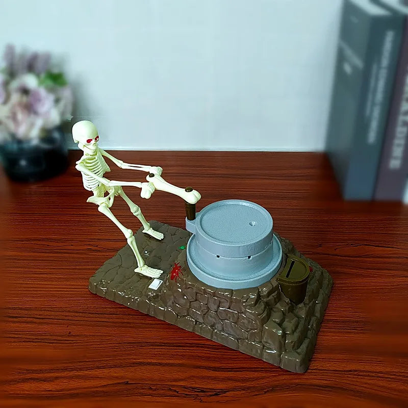 Skeleton Ghost Halloween Birthday Gift, Children's Music Light Skull Novelty Piggy Bank, Coin Cash Money Saving Box for Adults