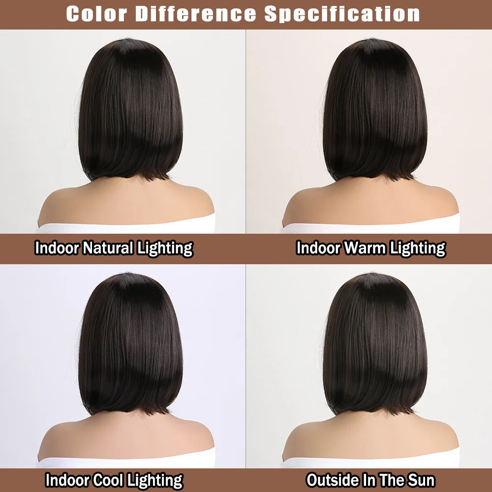 Short Synthetic Bobo Wig for Women Girl  For Cosplay Halloween  Party Daily Use Heat Resistant Fiber