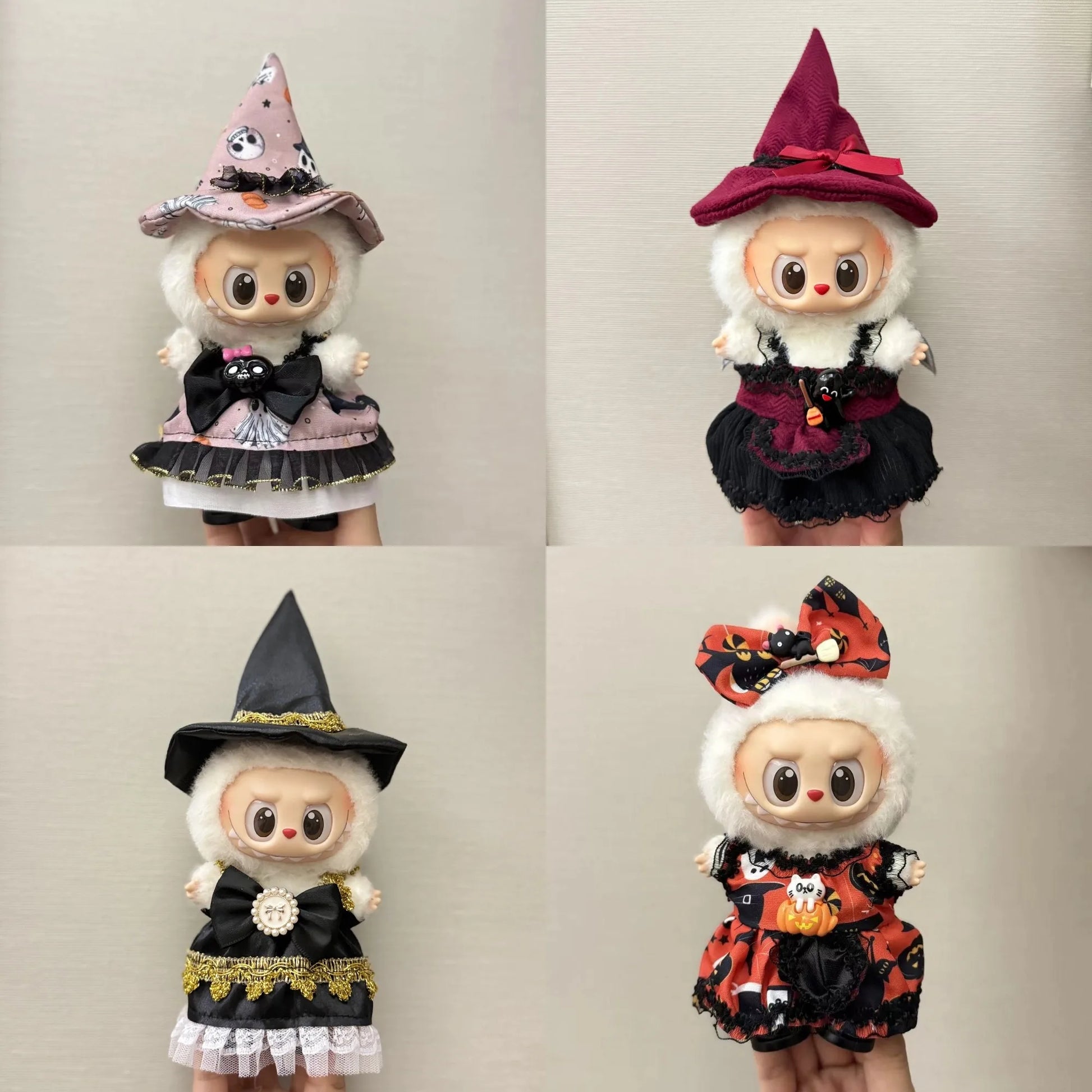 For 17cm Labubu V3 Doll Clothes Halloween Clothes Set Cute Pumpkin Dress with Hat Outfit Accessories Labubu Ropa