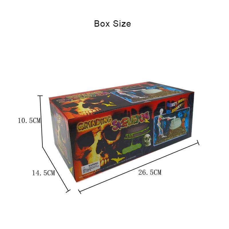 Skeleton Ghost Halloween Birthday Gift, Children's Music Light Skull Novelty Piggy Bank, Coin Cash Money Saving Box for Adults