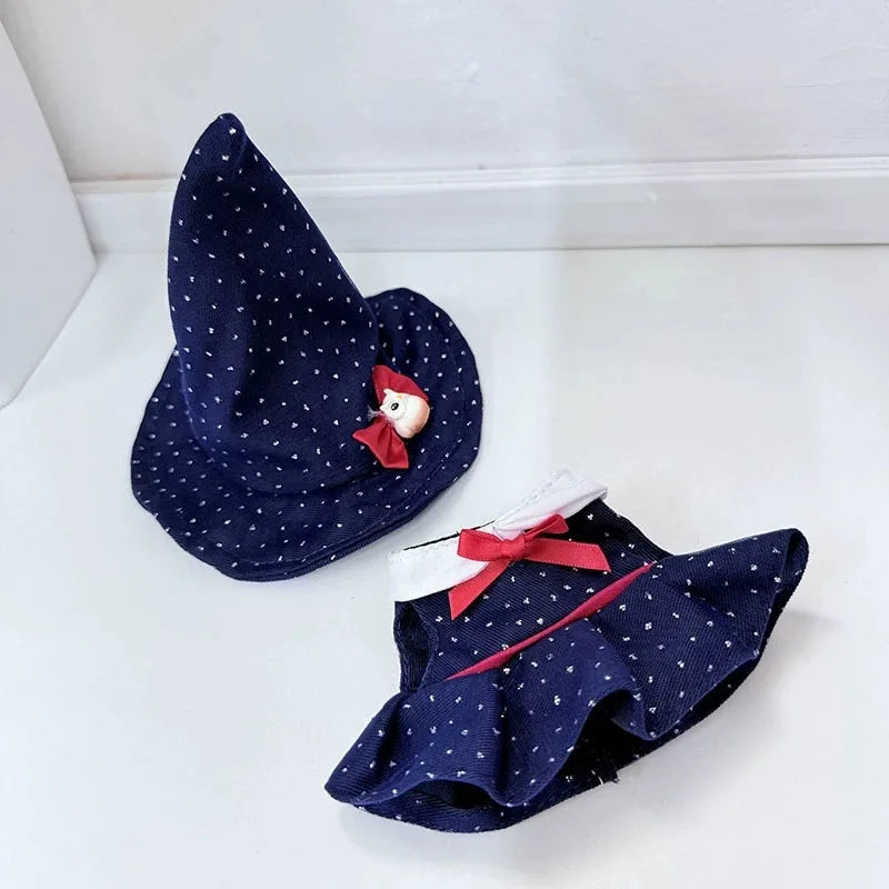 For 17cm Labubu V3 Doll Clothes Halloween Clothes Set Cute Pumpkin Dress with Hat Outfit Accessories Labubu Ropa