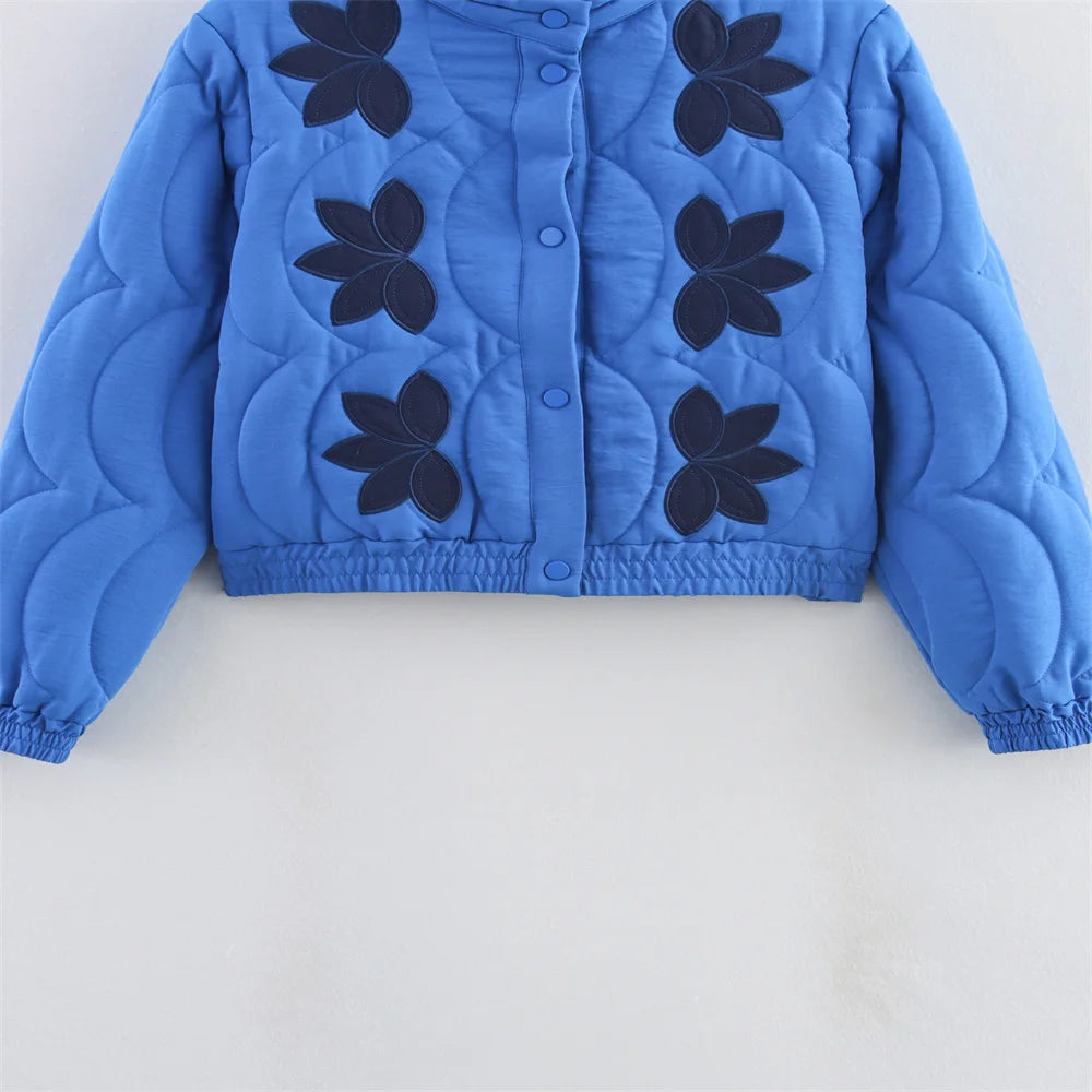 Autumn new women's clothing fashion, personality, versatile, casual positioning, quilted cotton embroidered cotton coat jacket