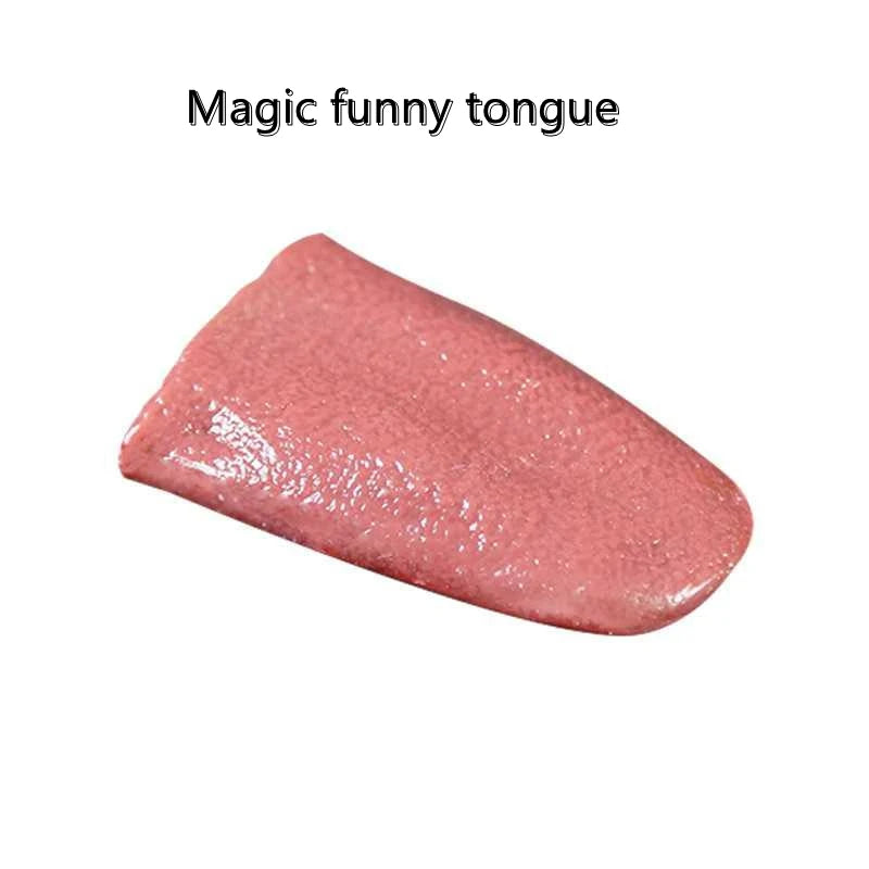 Funny Magic Realistic Fake False Simulation Tongue Gross Jokes Prank Magic Tricks Halloween Magician Decompression Toy Shocker