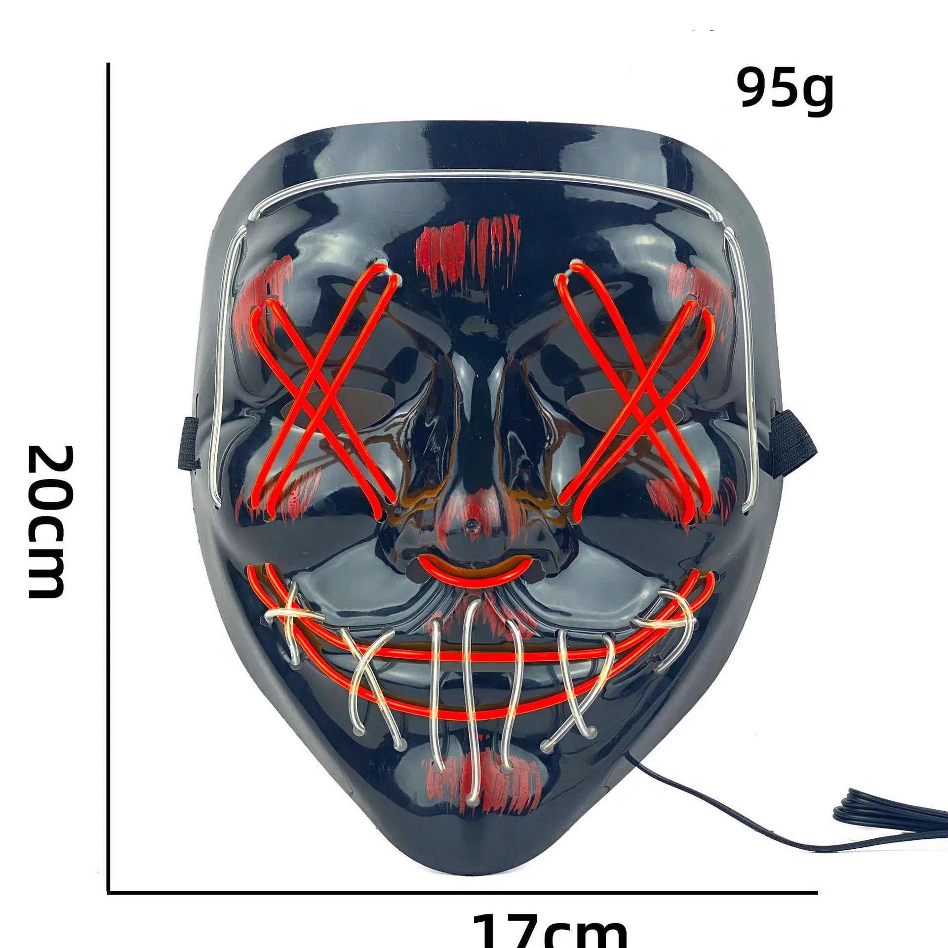 Halloween Neon Led Purge Mask Masque Masquerade Party Masks Light Grow in the Dark Horror Mask Glowing Masker