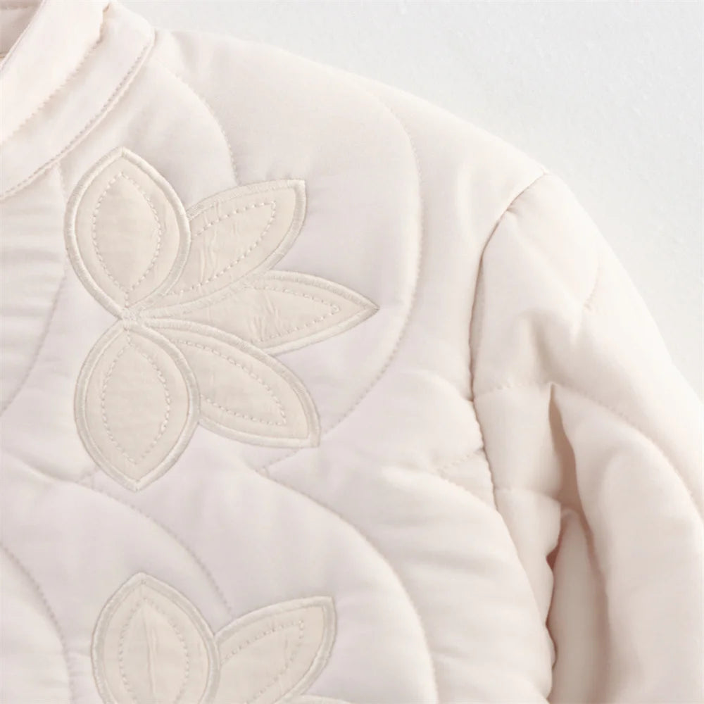 Autumn new women's clothing fashion, personality, versatile, casual positioning, quilted cotton embroidered cotton coat jacket