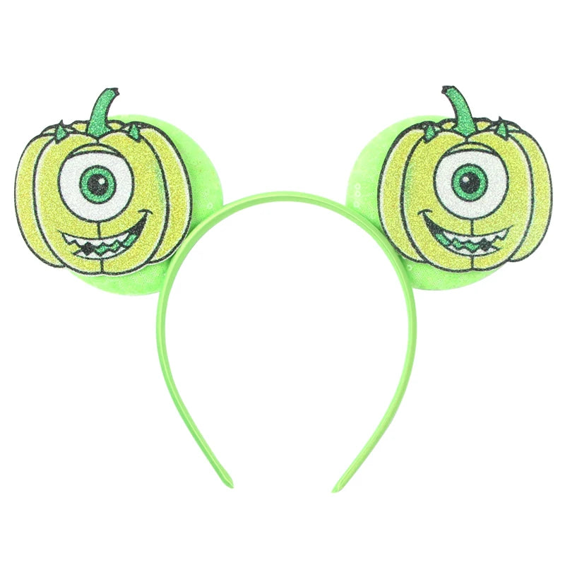 2025 Pirate Mickey Mouse Headband Bat Pumpkin Sequin Bow Halloween Disney Ears Hairband Festival Party Cosplay Hair Accessories