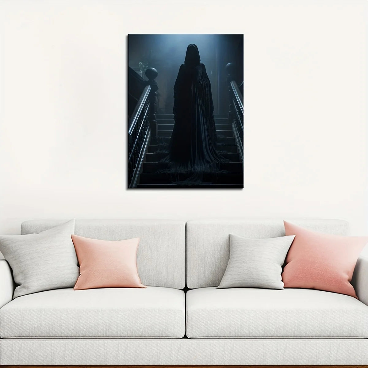 1.5 "solid wood frame, Halloween horror ghost art, art wall painting, wall decoration, can be hung directly