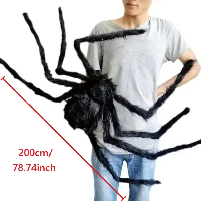 30-200cm Halloween Big Spider Halloween Decoration Horror Giant Black Spider Outdoor Halloween Props Simulated Spider toys