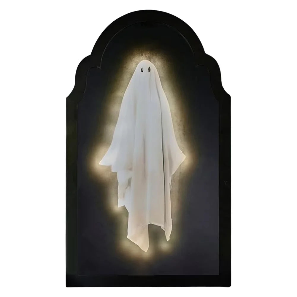 Halloween Ghost Mirror Night Light Halloween Spooky Mirror Halloween Haunted Mirror for Halloween Decor
