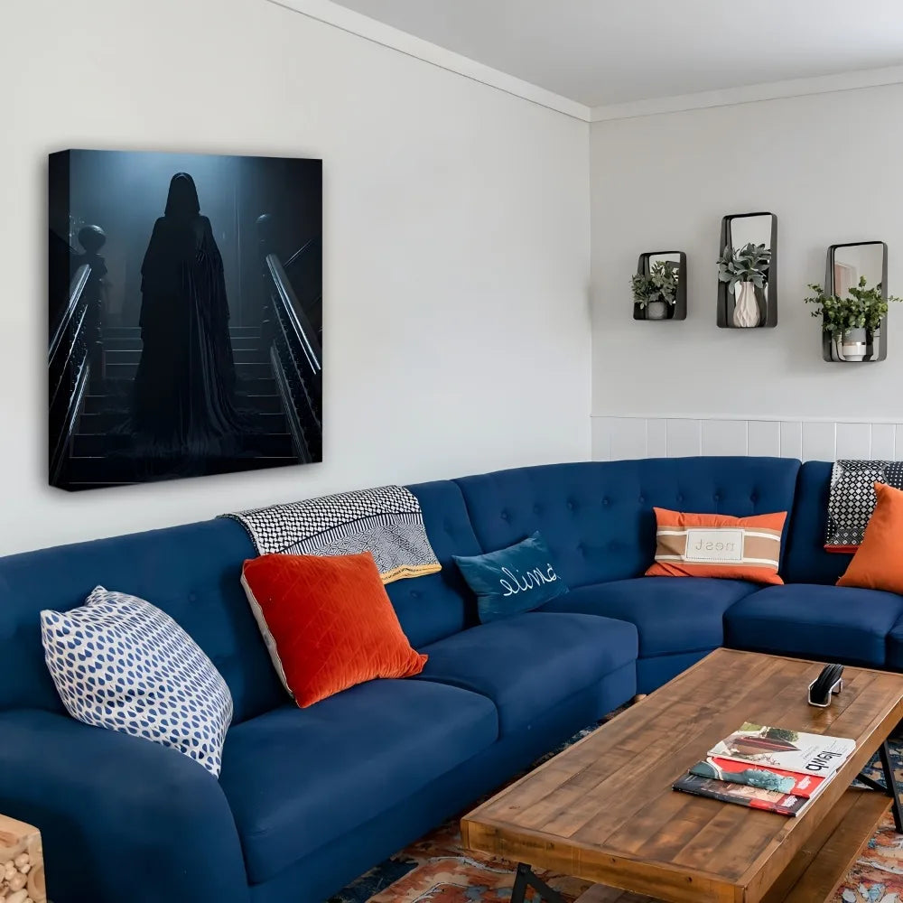 1.5 "solid wood frame, Halloween horror ghost art, art wall painting, wall decoration, can be hung directly