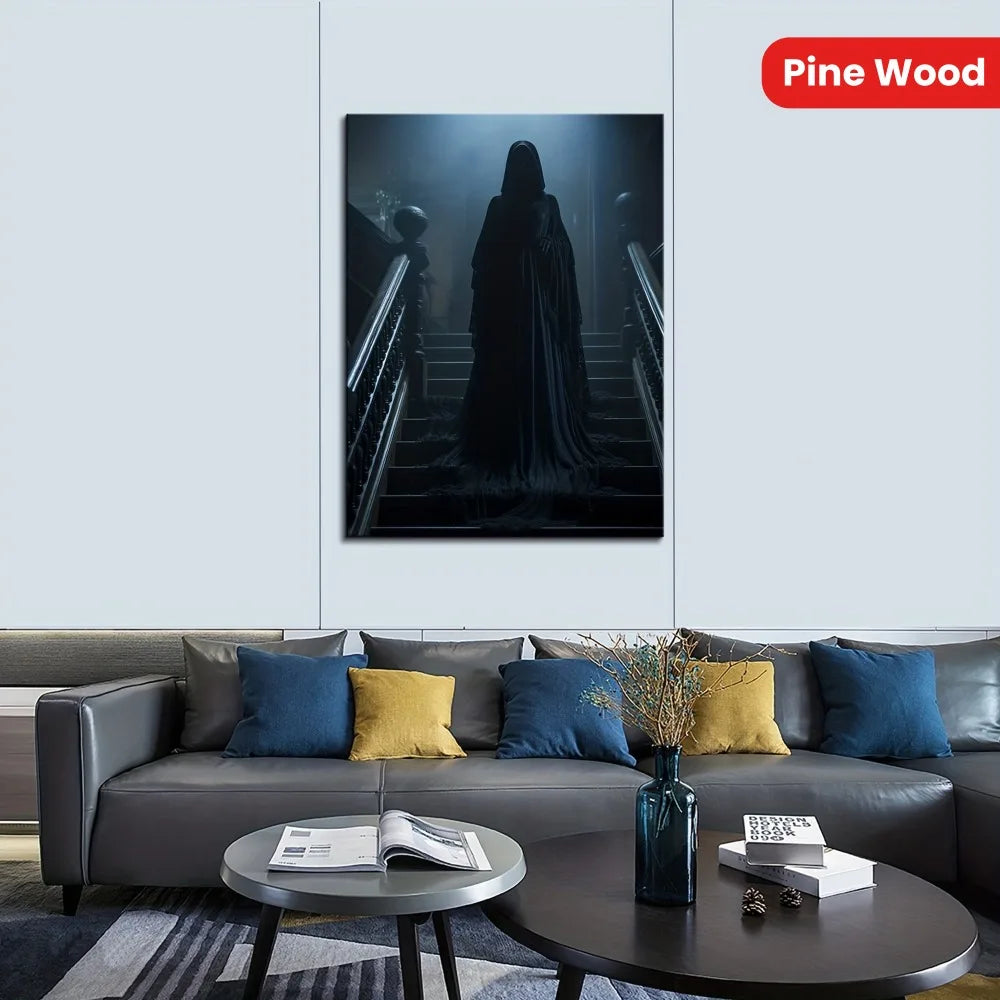 1.5 "solid wood frame, Halloween horror ghost art, art wall painting, wall decoration, can be hung directly