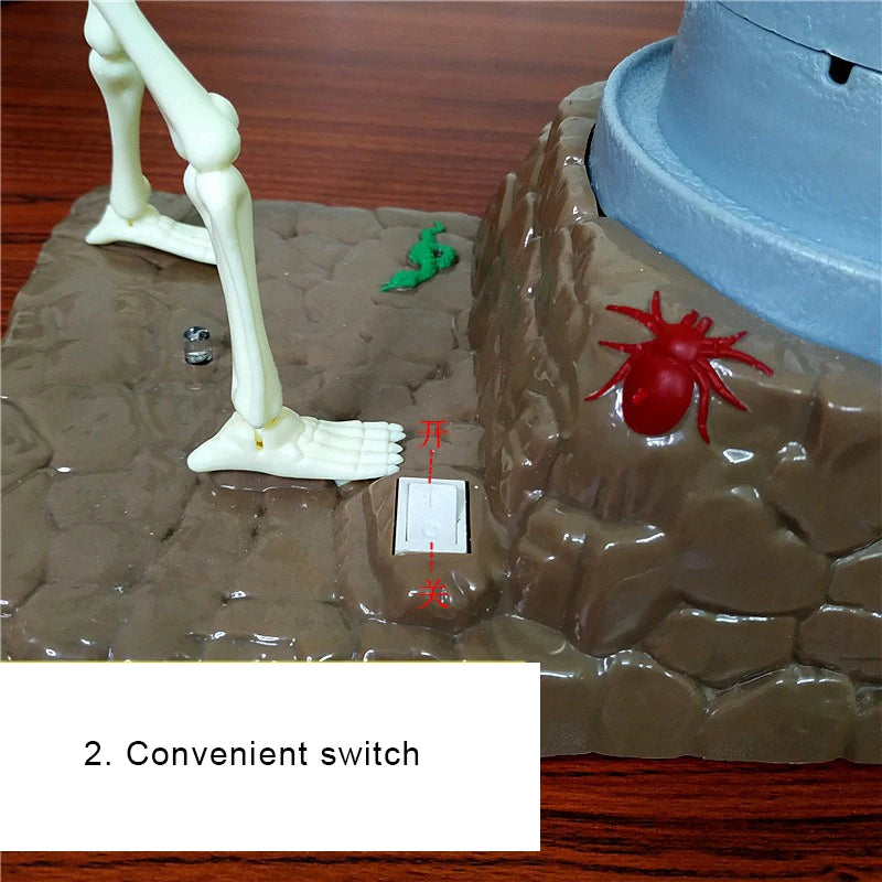 Skeleton Ghost Halloween Birthday Gift, Children's Music Light Skull Novelty Piggy Bank, Coin Cash Money Saving Box for Adults