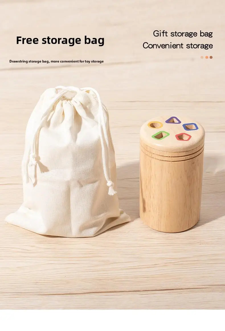 Montessori Wooden Early Education Toys for Babies 0-3 Years Rainbow Color Shape Matching Building Blocks for Intellectual