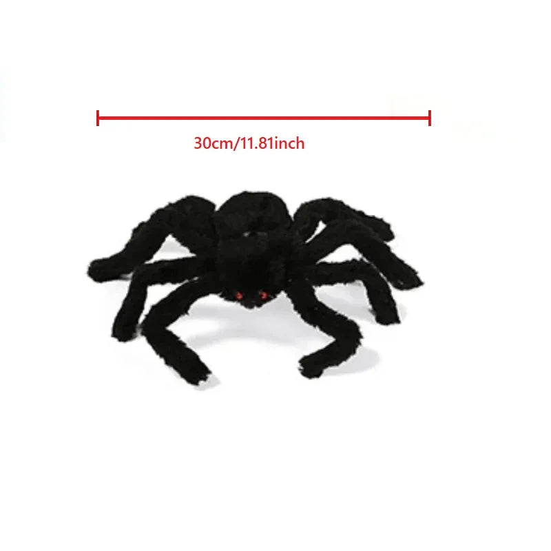 30-200cm Halloween Big Spider Halloween Decoration Horror Giant Black Spider Outdoor Halloween Props Simulated Spider toys