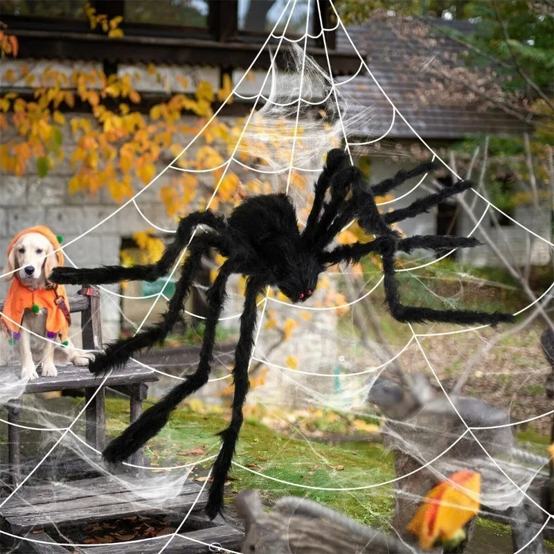 30-200cm Halloween Big Spider Halloween Decoration Horror Giant Black Spider Outdoor Halloween Props Simulated Spider toys