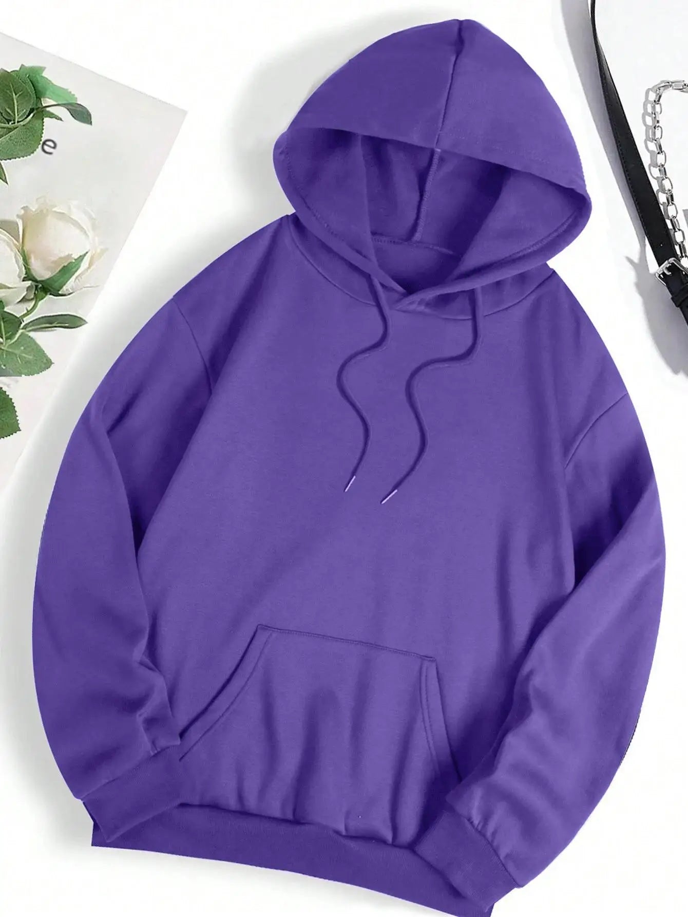 Autumn Solid hoodies for man Crewneck Trendy Sweatshirt Soft Loose Basics Clothes Vintage Hip Hop Streetwear Unisex Fleece Top