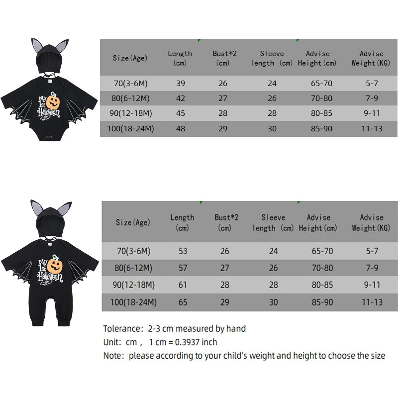 2025 Baby Halloween Romper Print Hat+Romper Bat Cosplay Costume Bag Gift Boy Girl Bone Pumpkin Bodysuit Vampire Clothes