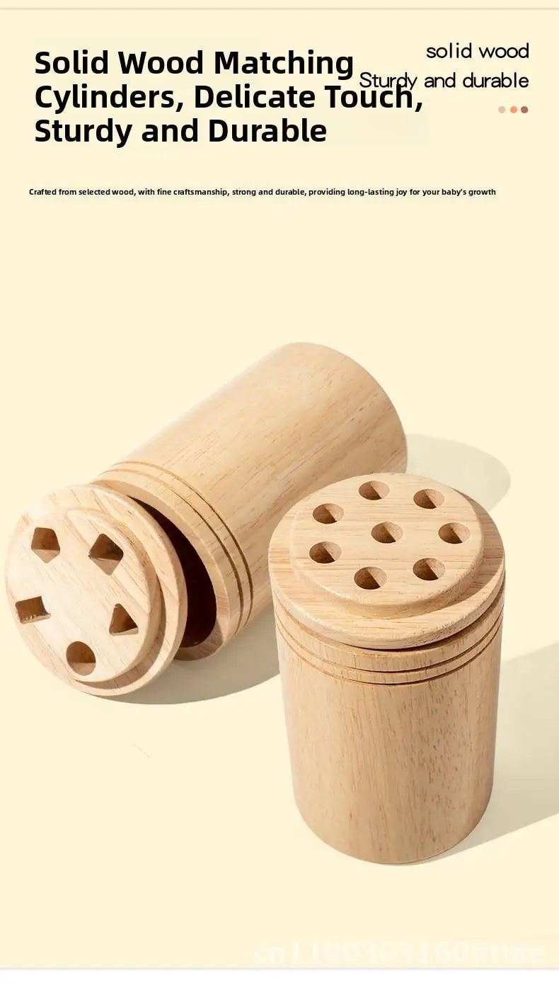 Montessori Wooden Early Education Toys for Babies 0-3 Years Rainbow Color Shape Matching Building Blocks for Intellectual