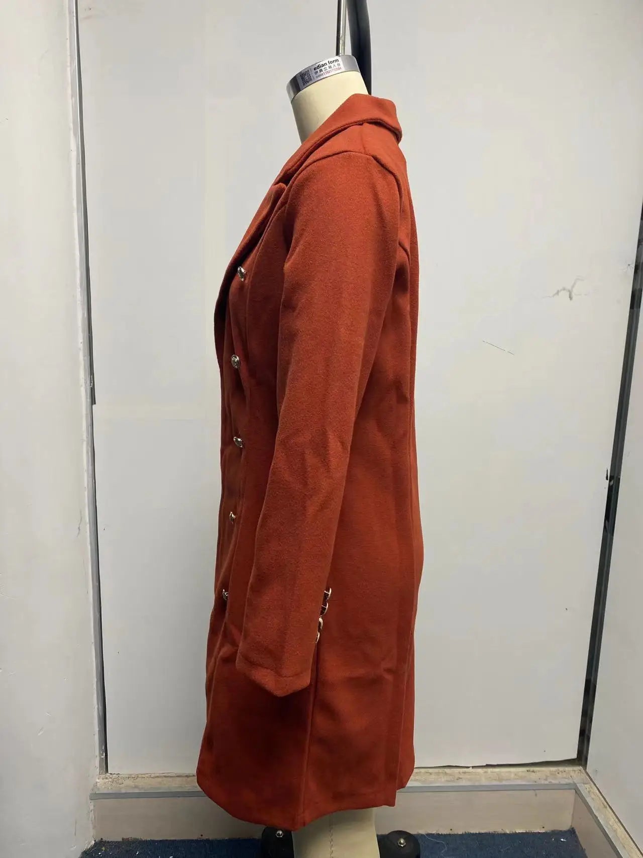 Autumn and Winter Women's Wear Versatile New Europe and America Autumn and Winter Long sleeved Double breasted Woolen Coat Coat