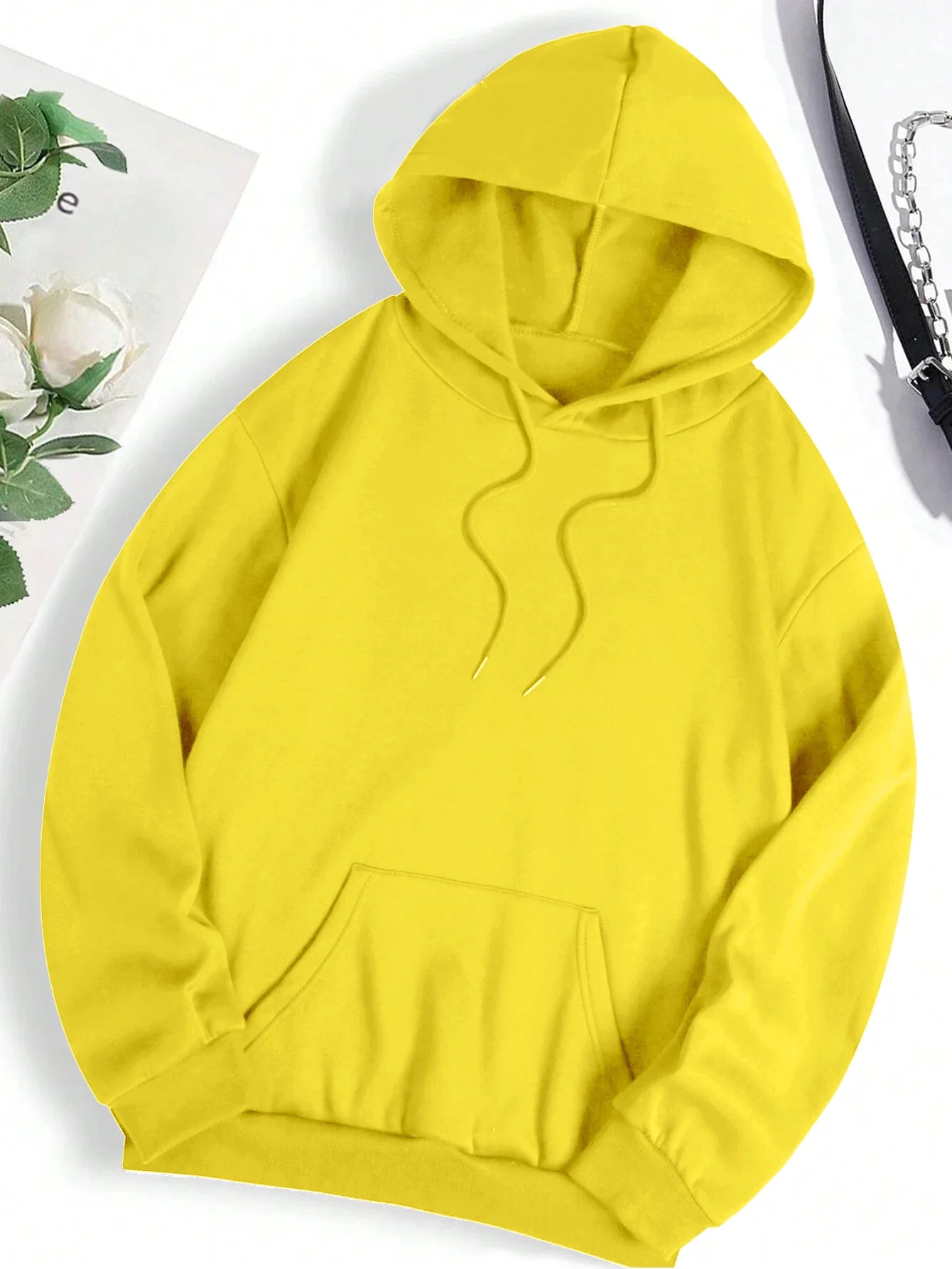 Autumn Solid hoodies for man Crewneck Trendy Sweatshirt Soft Loose Basics Clothes Vintage Hip Hop Streetwear Unisex Fleece Top