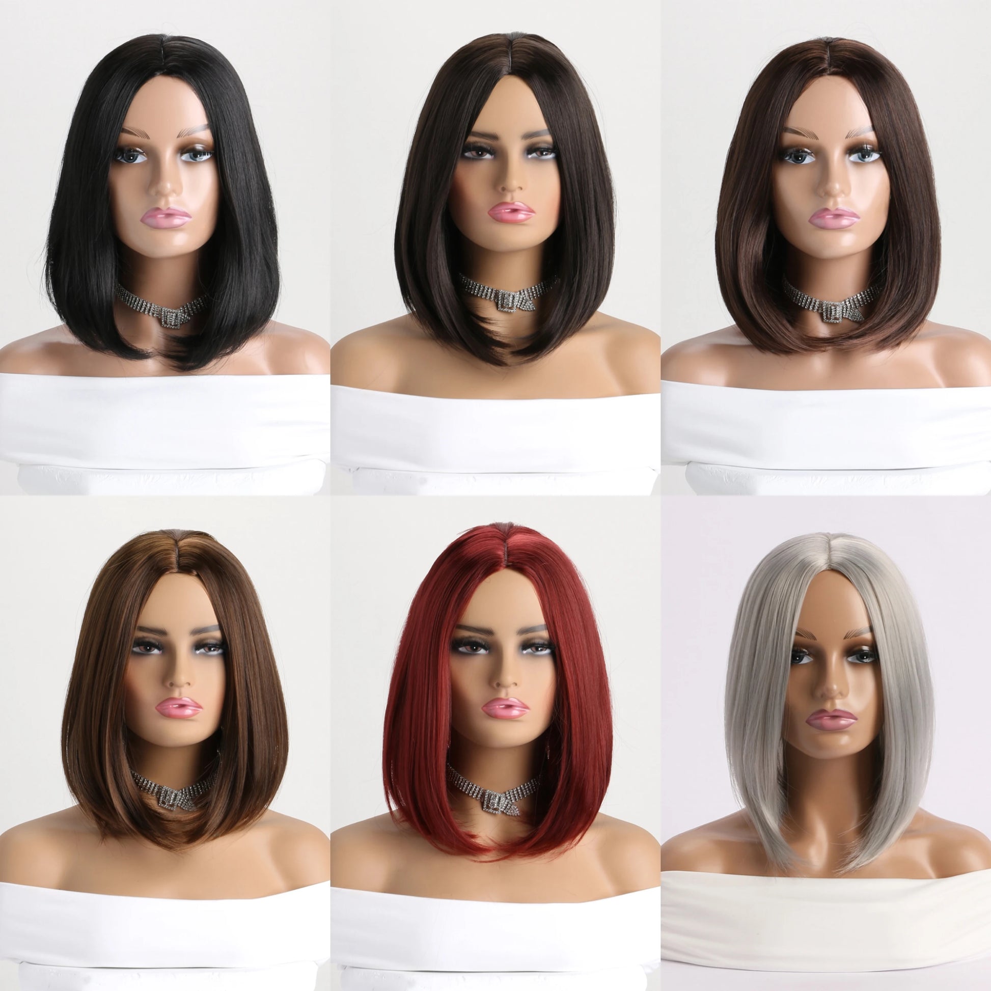 Short Synthetic Bobo Wig for Women Girl  For Cosplay Halloween  Party Daily Use Heat Resistant Fiber