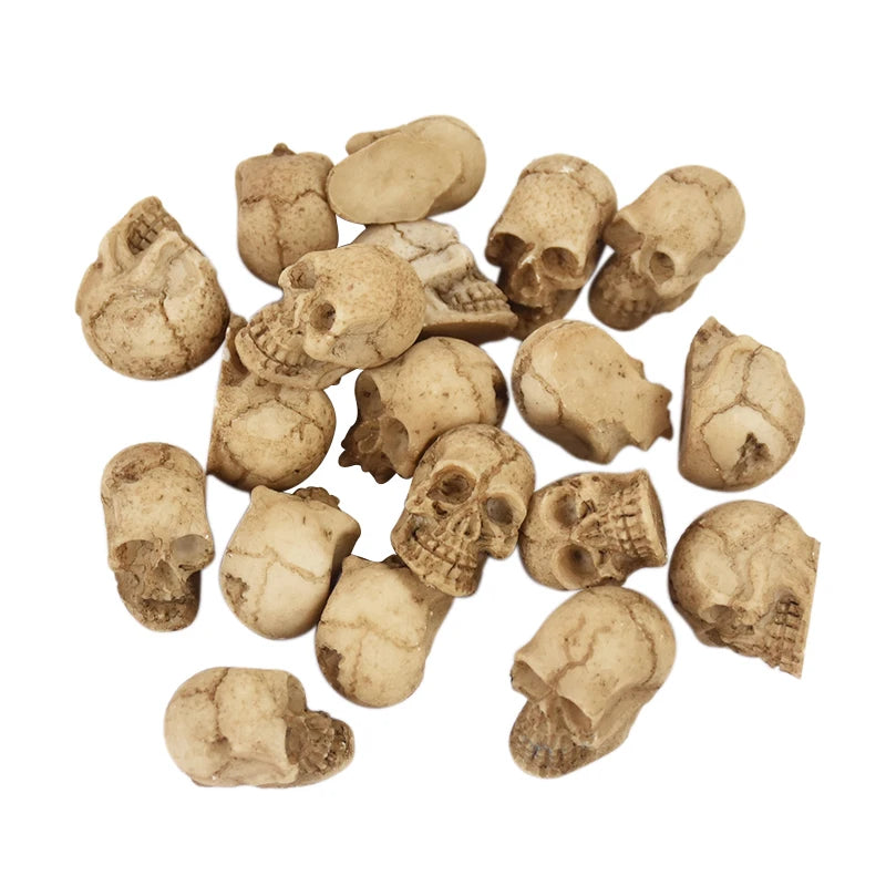 10/20pcs Halloween Skull Heads Scary Prank Props Small Resin Skeleton Ornament Halloween Party Haunted House Horror Decorations