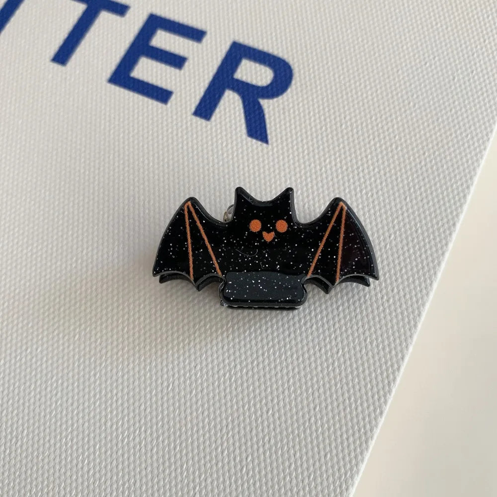 Fashion Creative Small Bat Pumpkin Shape Hairpin Halloween Festive Hair Clip Children Girl Four Seasons Party Headwear