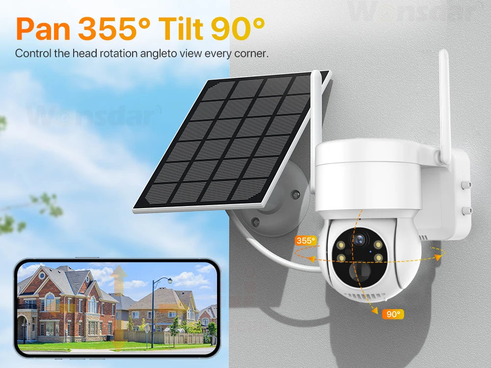 Built-in Battery WiFi PTZ 4MP Outdoor Wireless Solar IP Camera 10X Zoom 1080P Video Surveillance Camera Long Time Standby iCSee