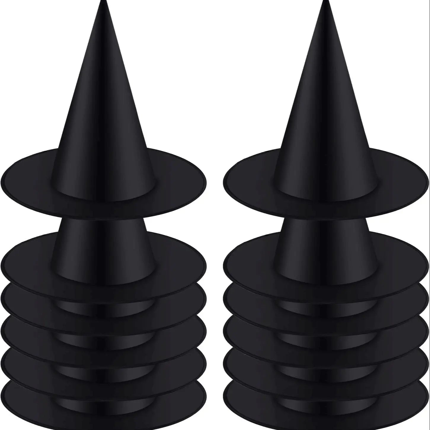12pcs Halloween Witch Hat Cap Hanging Witch Hat Costume Accessory for Halloween Party Favor, Black