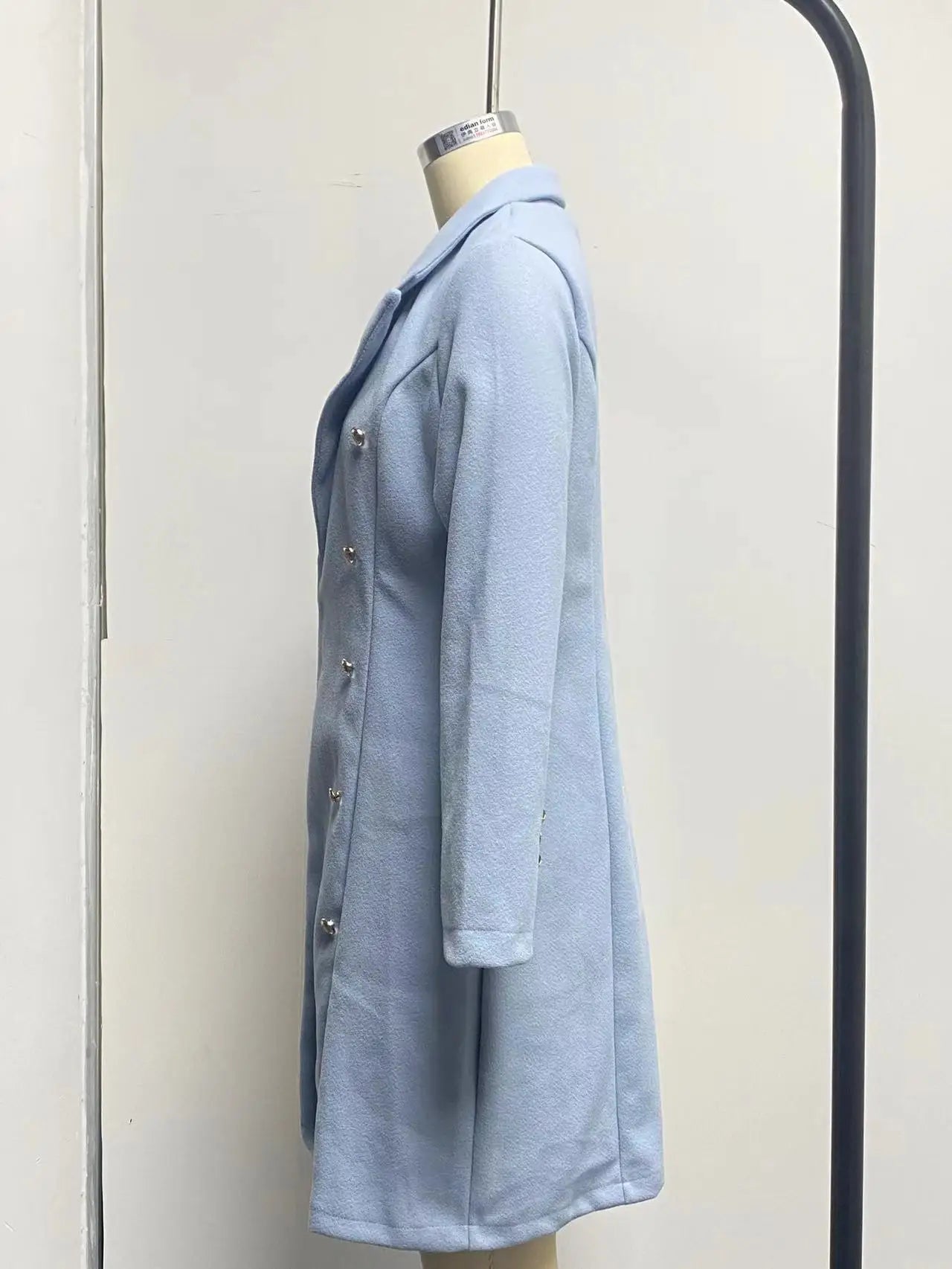 Autumn and Winter Women's Wear Versatile New Europe and America Autumn and Winter Long sleeved Double breasted Woolen Coat Coat