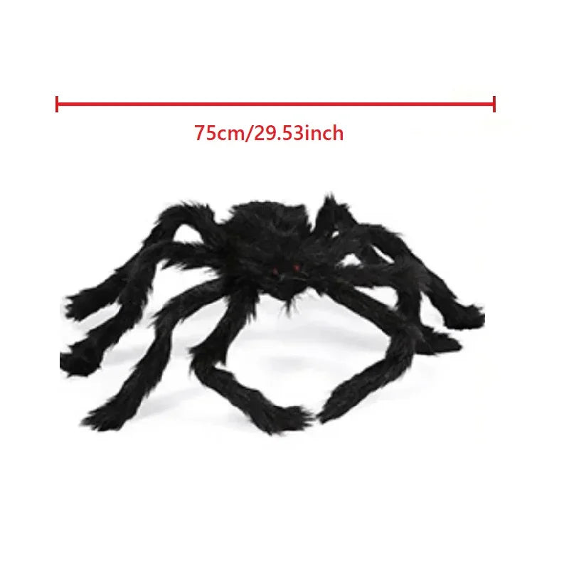 30-200cm Halloween Big Spider Halloween Decoration Horror Giant Black Spider Outdoor Halloween Props Simulated Spider toys