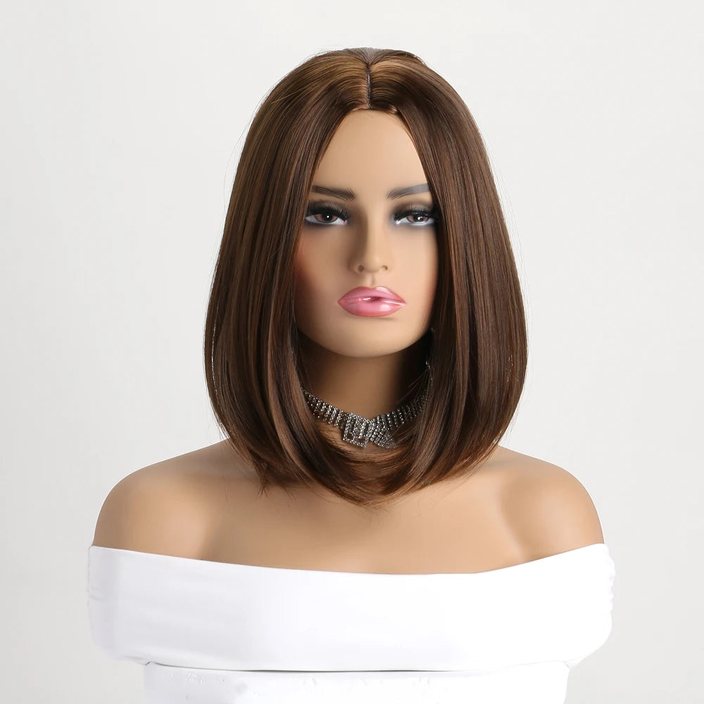 Short Synthetic Bobo Wig for Women Girl  For Cosplay Halloween  Party Daily Use Heat Resistant Fiber