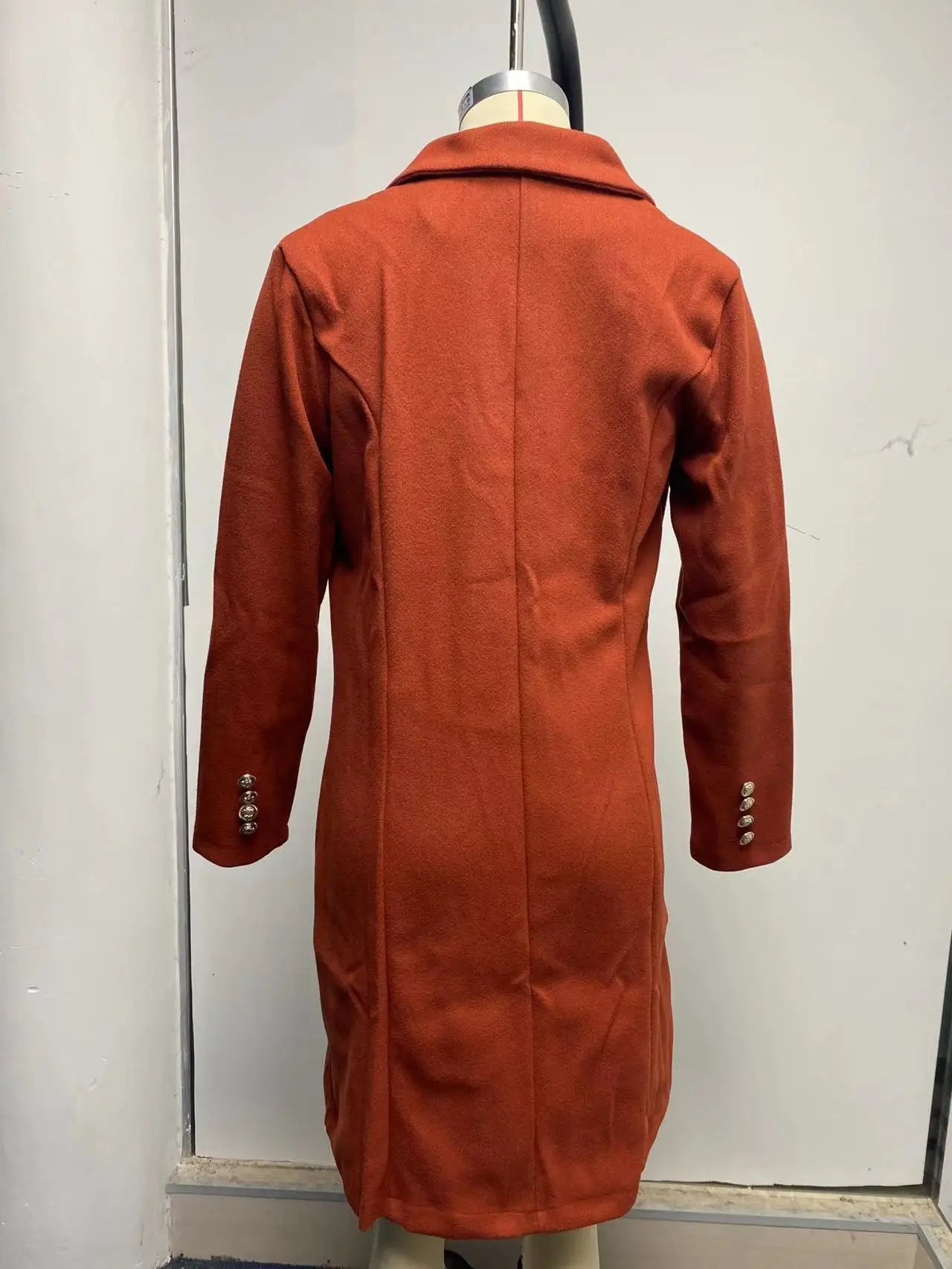 Autumn and Winter Women's Wear Versatile New Europe and America Autumn and Winter Long sleeved Double breasted Woolen Coat Coat