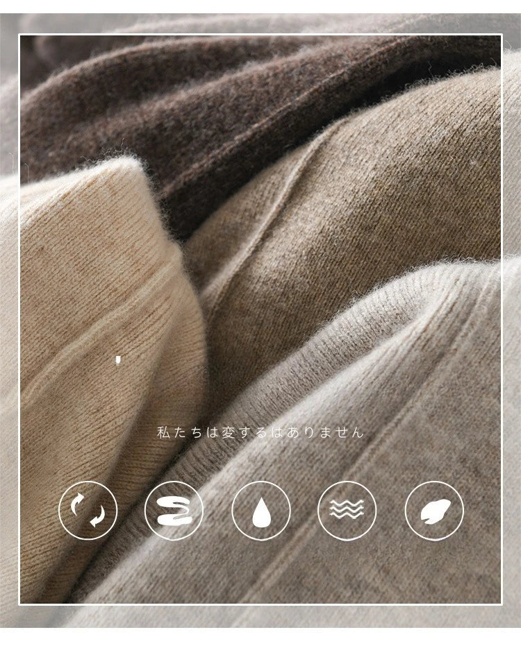 Autumn  New Korean Version Women's High-waisted Warm Knitted Wide-leg Straight-leg Pant Women's Solid-color Loose Wide-leg Pants