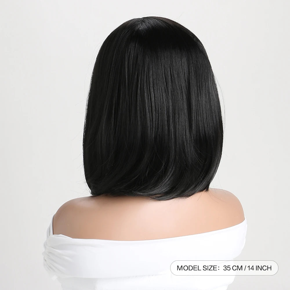 Short Synthetic Bobo Wig for Women Girl  For Cosplay Halloween  Party Daily Use Heat Resistant Fiber