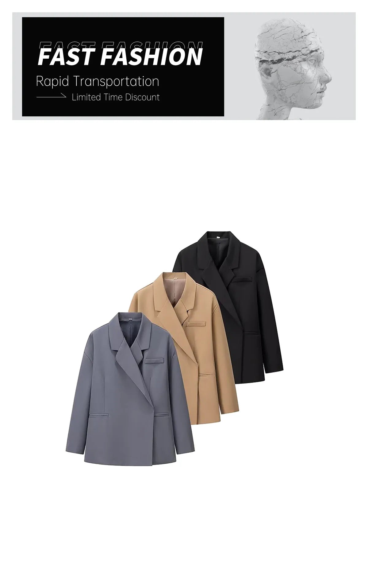 Autumn new women's clothing style fashionable and versatile solid color long sleeved loose fit suit jacket