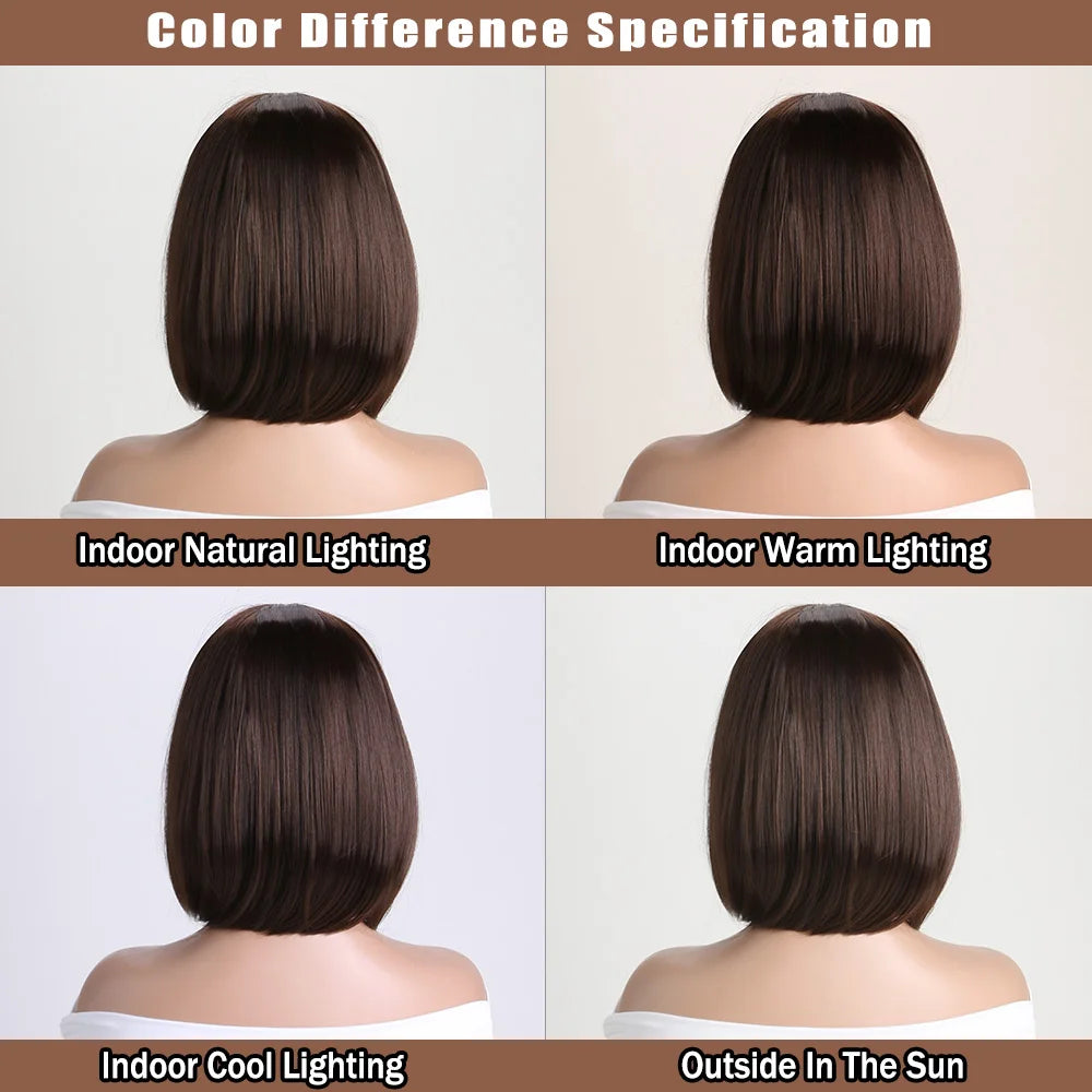 Short Synthetic Bobo Wig for Women Girl  For Cosplay Halloween  Party Daily Use Heat Resistant Fiber