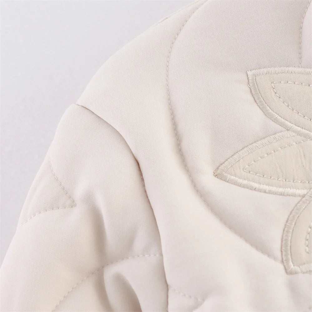 Autumn new women's clothing fashion, personality, versatile, casual positioning, quilted cotton embroidered cotton coat jacket