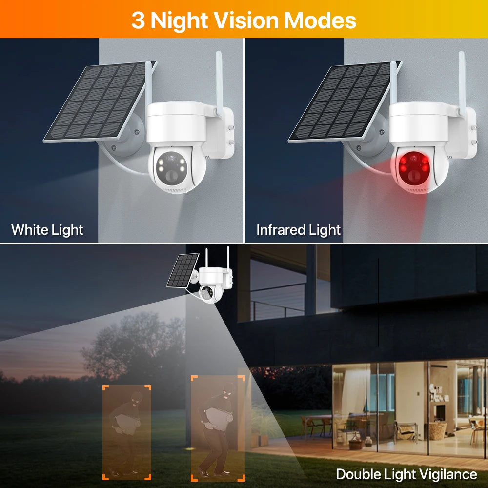 Built-in Battery WiFi PTZ 4MP Outdoor Wireless Solar IP Camera 10X Zoom 1080P Video Surveillance Camera Long Time Standby iCSee