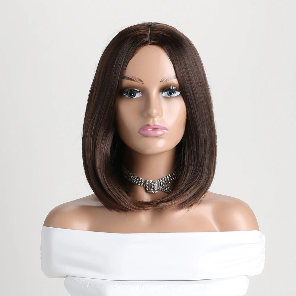 Short Synthetic Bobo Wig for Women Girl  For Cosplay Halloween  Party Daily Use Heat Resistant Fiber