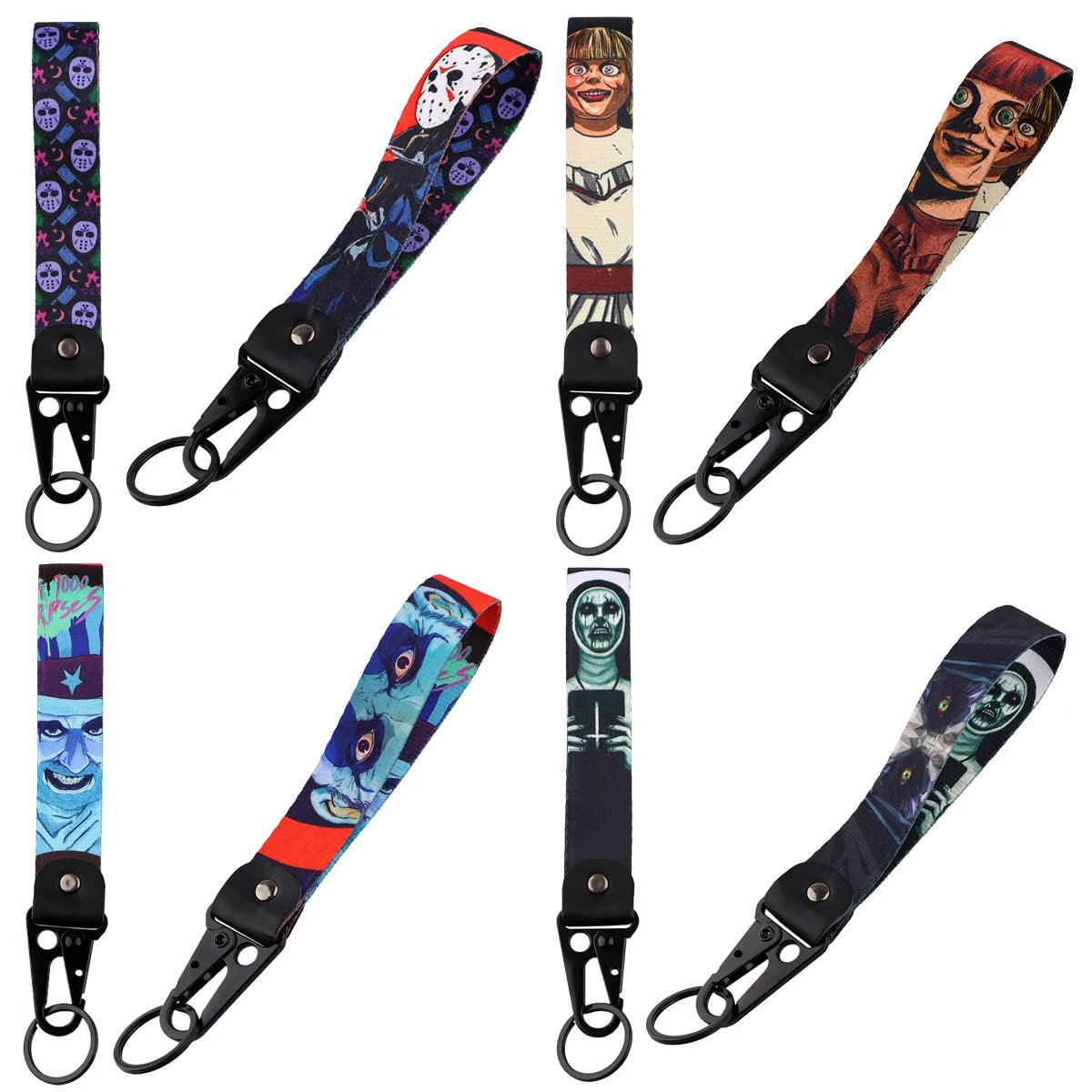 Horror Movie Car Keychain Key Tag Lanyard Motorcycle Keyring Key Holder Fashion Jewelry Accessories Halloween Gift