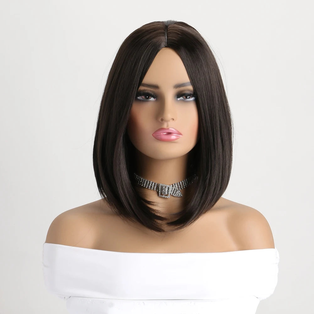 Short Synthetic Bobo Wig for Women Girl  For Cosplay Halloween  Party Daily Use Heat Resistant Fiber