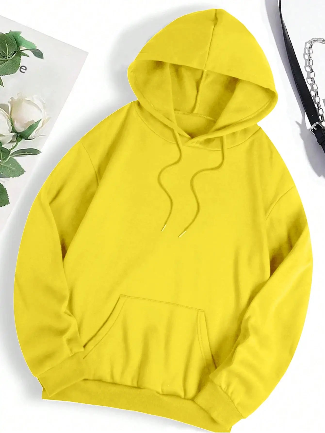 Autumn Solid hoodies for man Crewneck Trendy Sweatshirt Soft Loose Basics Clothes Vintage Hip Hop Streetwear Unisex Fleece Top